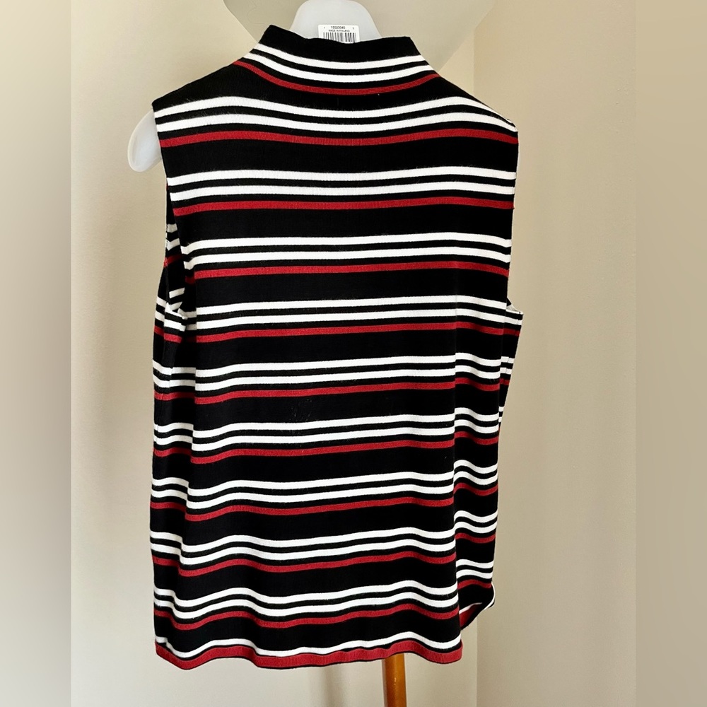 Nine West striped knit sleeveless top. Size XL. - Picture 3 of 6